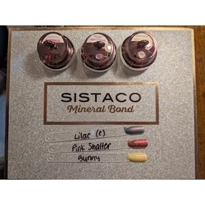 Sistaco Mineral Bond Nail Powder Lot x3 Bunny Lilac Pink Shatter Swatched Only